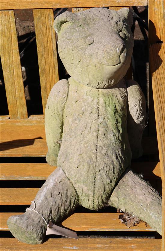 Stone garden teddy bear